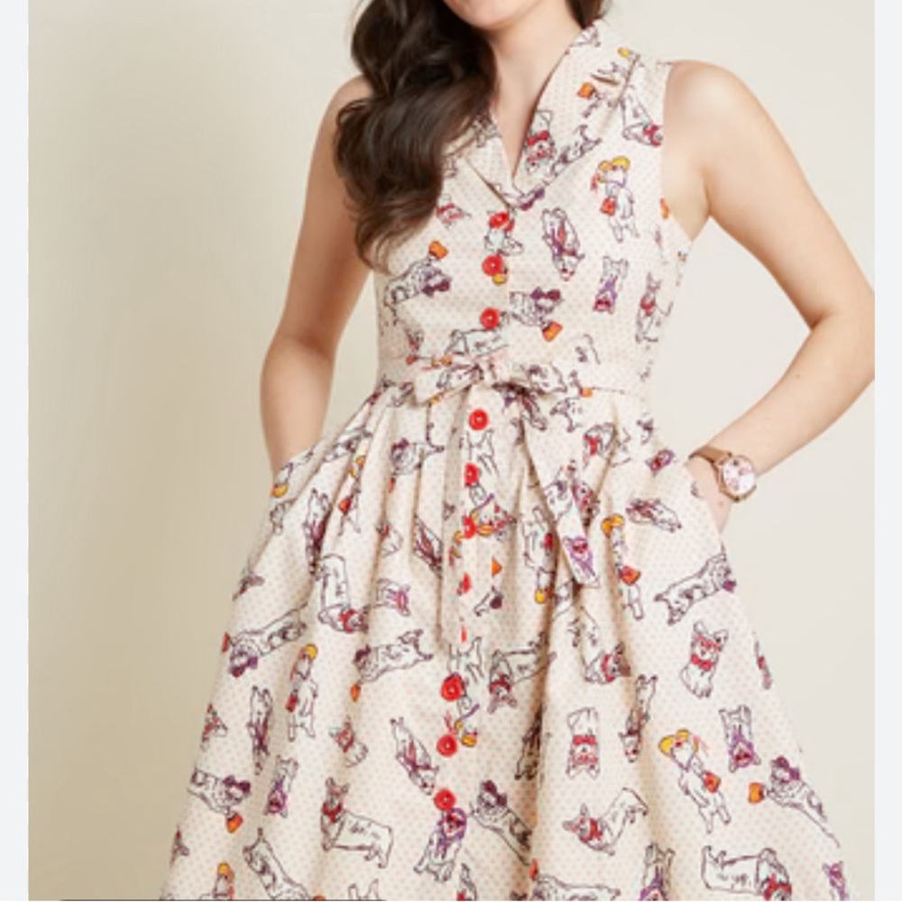 Modcloth community brunch dress in corgis